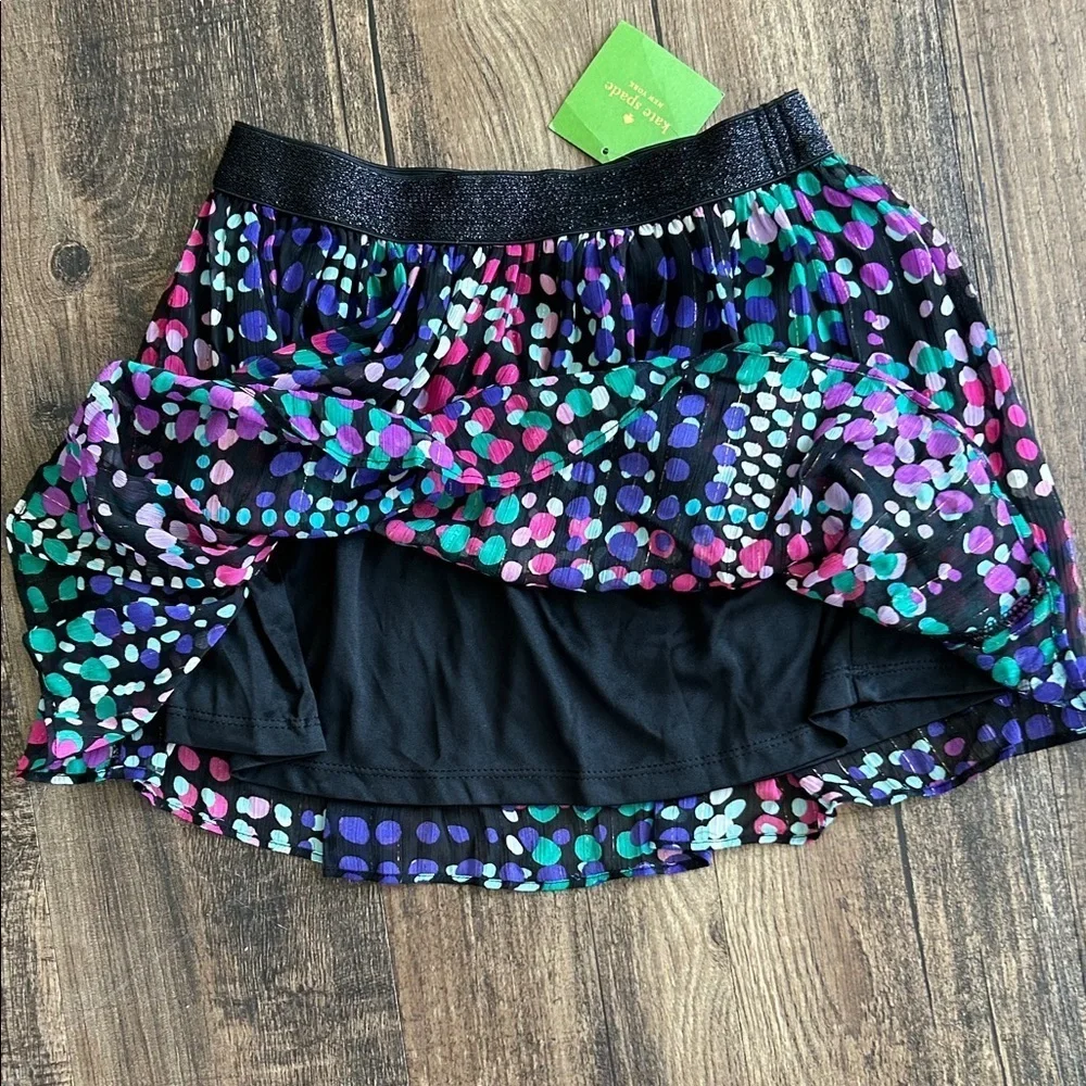 Kate Spade Black Skirt with Colorful Dots